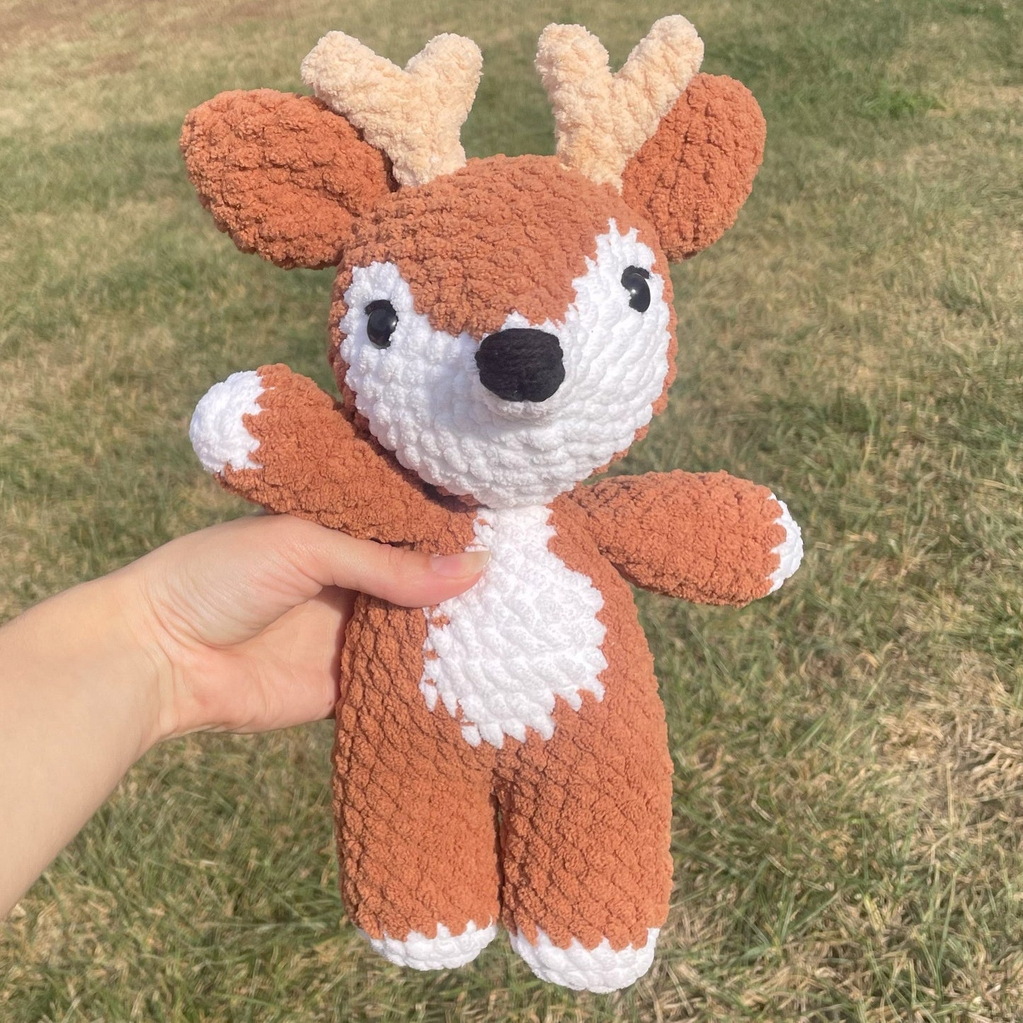 Crocheted Deer and Buck Plushie