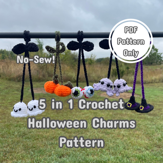 5 in 1 Crochet Halloween Charm Pattern | Easy | No-Sew